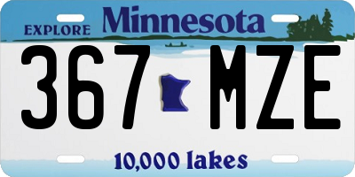 MN license plate 367MZE