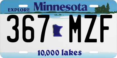 MN license plate 367MZF