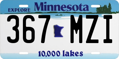 MN license plate 367MZI