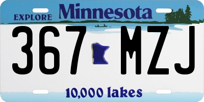 MN license plate 367MZJ