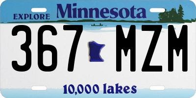 MN license plate 367MZM