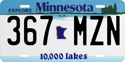 MN license plate 367MZN