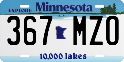 MN license plate 367MZO
