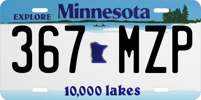 MN license plate 367MZP