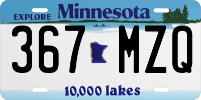 MN license plate 367MZQ