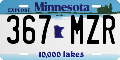 MN license plate 367MZR