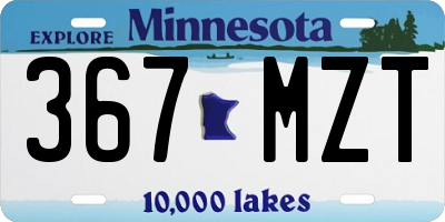 MN license plate 367MZT
