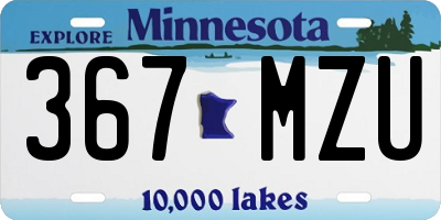 MN license plate 367MZU