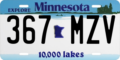 MN license plate 367MZV