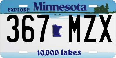 MN license plate 367MZX
