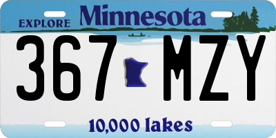 MN license plate 367MZY
