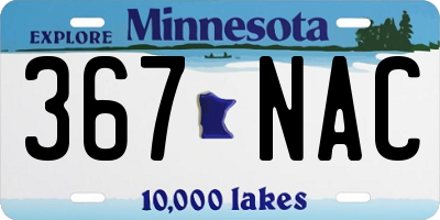 MN license plate 367NAC