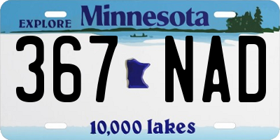 MN license plate 367NAD