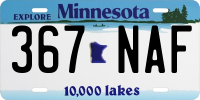 MN license plate 367NAF