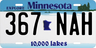 MN license plate 367NAH