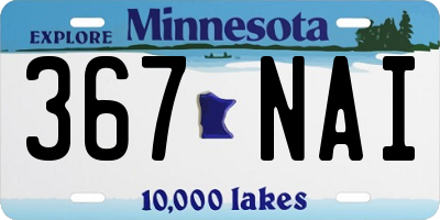 MN license plate 367NAI