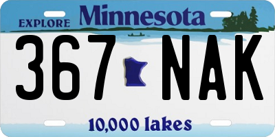 MN license plate 367NAK