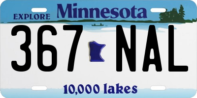 MN license plate 367NAL