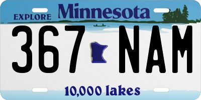 MN license plate 367NAM