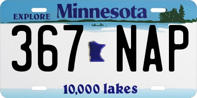 MN license plate 367NAP