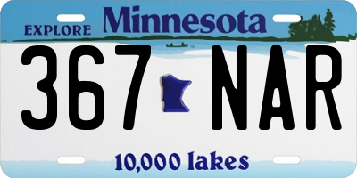 MN license plate 367NAR
