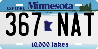 MN license plate 367NAT
