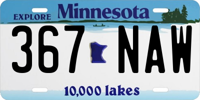 MN license plate 367NAW