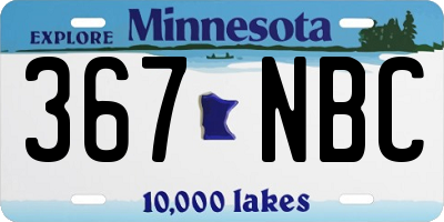 MN license plate 367NBC