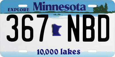 MN license plate 367NBD