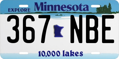 MN license plate 367NBE