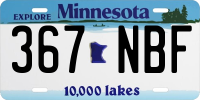 MN license plate 367NBF