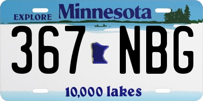 MN license plate 367NBG