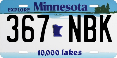 MN license plate 367NBK