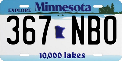 MN license plate 367NBO