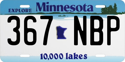 MN license plate 367NBP