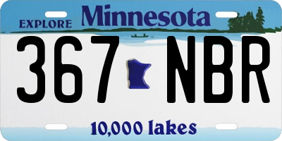 MN license plate 367NBR