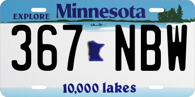 MN license plate 367NBW