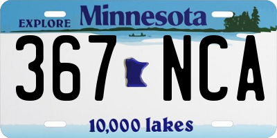 MN license plate 367NCA