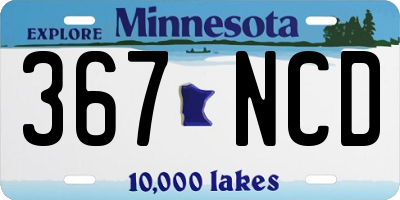 MN license plate 367NCD