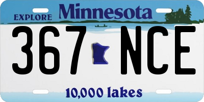 MN license plate 367NCE
