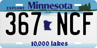 MN license plate 367NCF