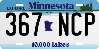 MN license plate 367NCP