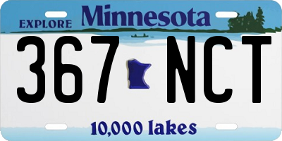 MN license plate 367NCT