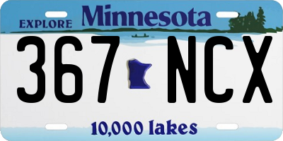 MN license plate 367NCX