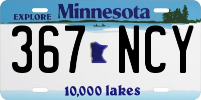 MN license plate 367NCY
