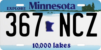 MN license plate 367NCZ