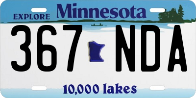 MN license plate 367NDA
