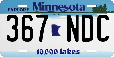 MN license plate 367NDC