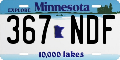 MN license plate 367NDF