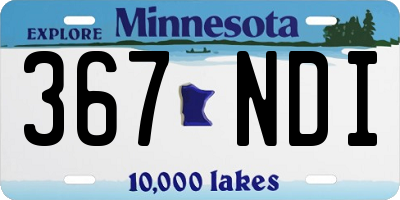 MN license plate 367NDI